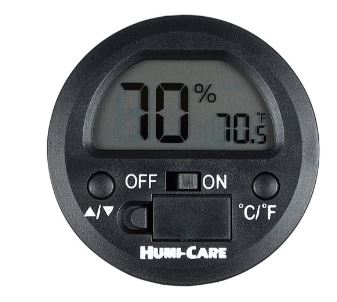 ACCESSORIES Humi Care black Ice round digital hygrometer