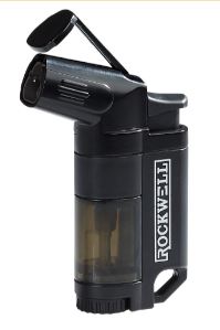 ACCESSORIES Rockwell Incline torch / Flame Type: triple torch Color: Black Ignition Type: Piezo Refillable Visible gas window
