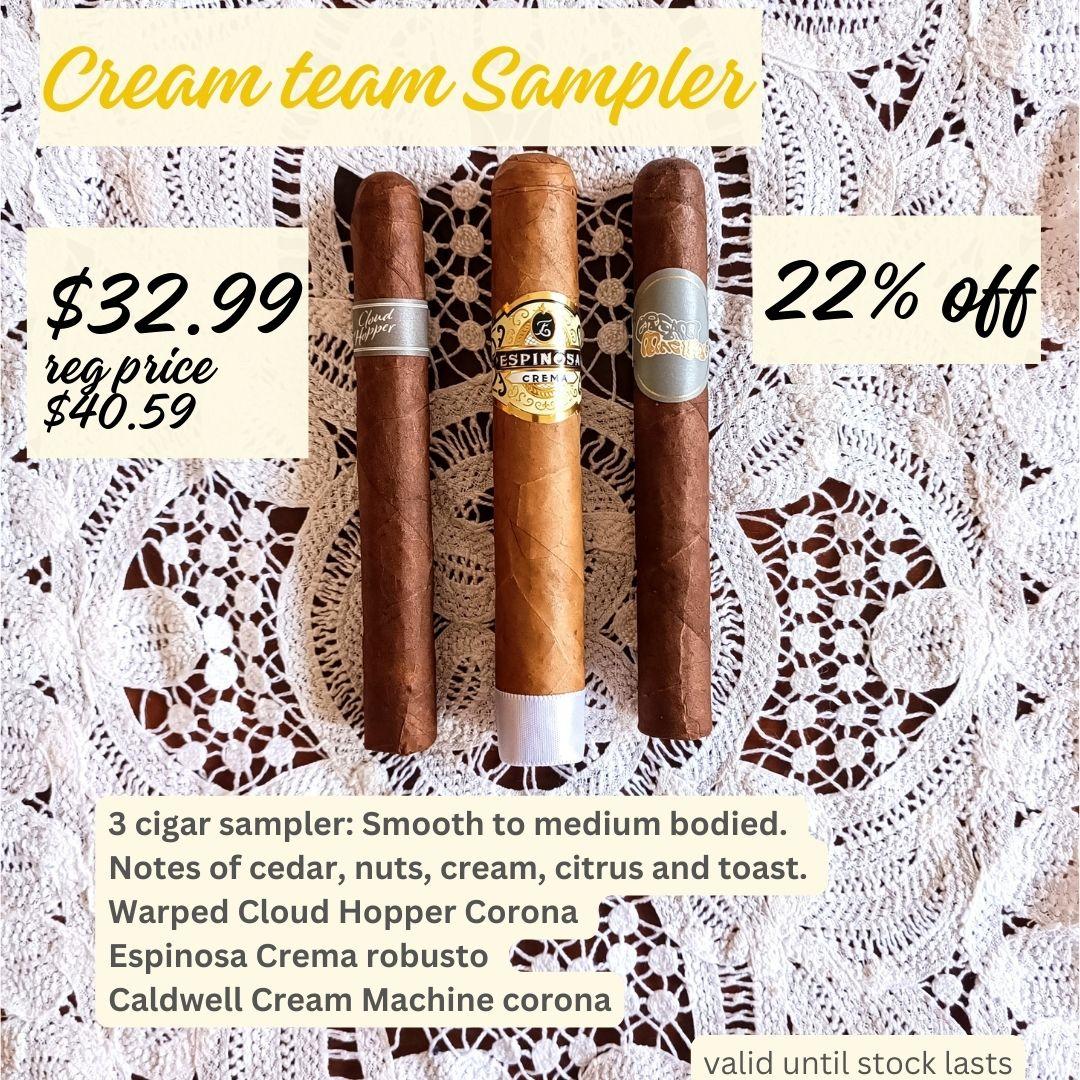 SAMPLERS by Sticks 'n' SMOKES Cream Team 3 cigar sampler .